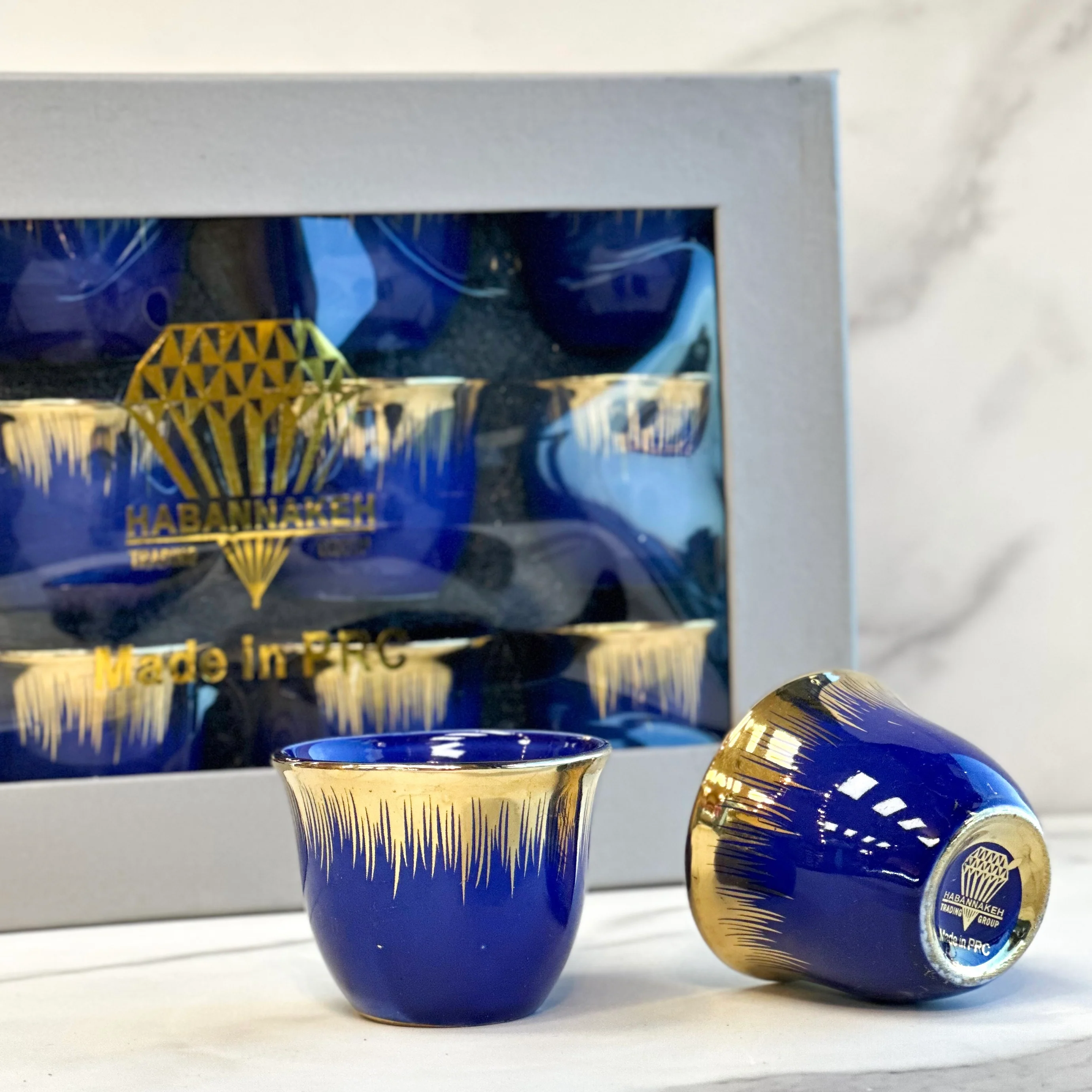 Blue & Gold "12 Sada Coffee Cups"